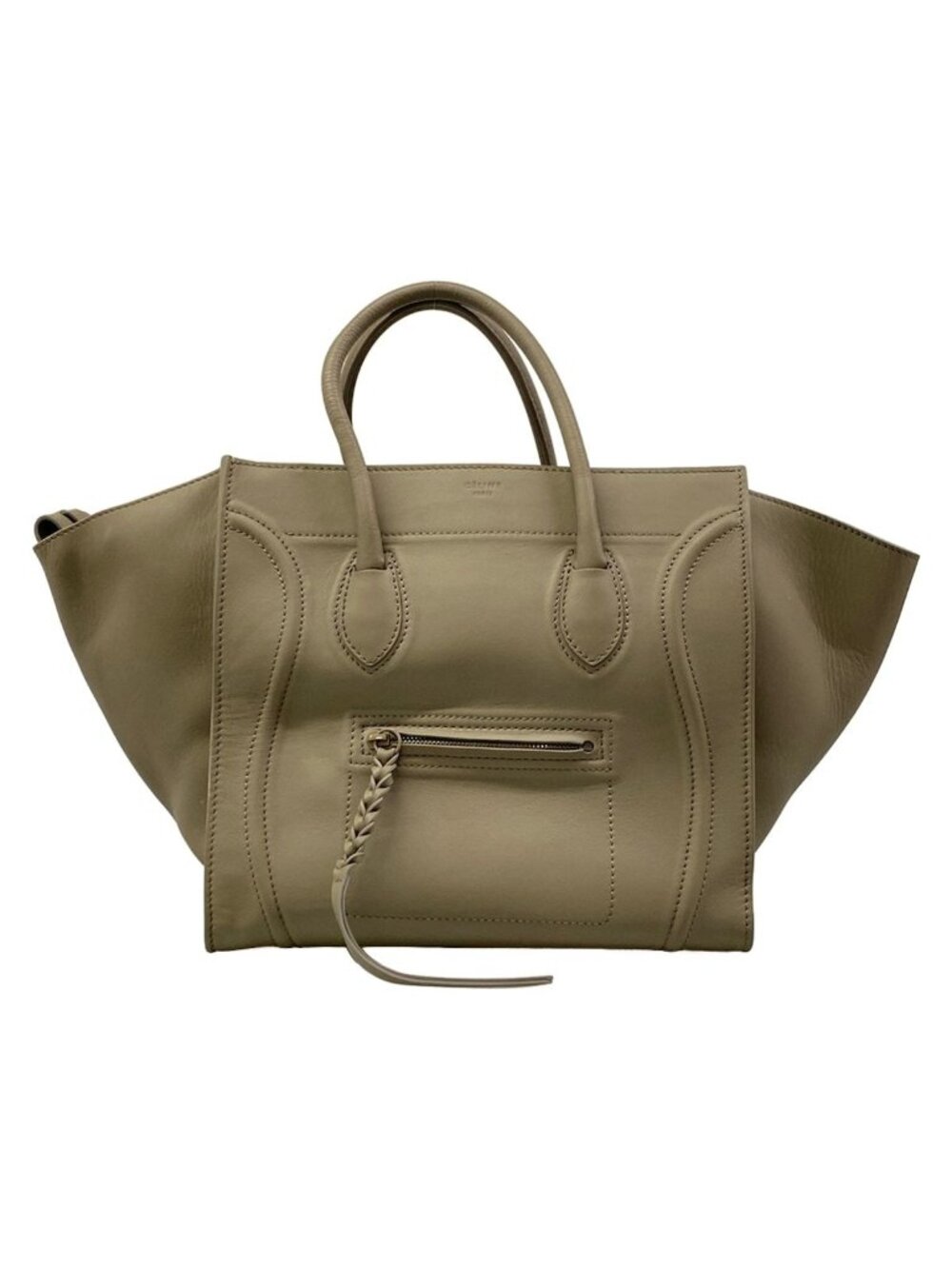 Celine Handbag Luggage Small Square Phantom Gray Leather